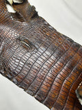 Custom Croc Brown / Black Leather