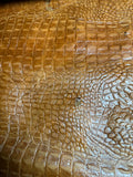 Embossed Cowhide Croc Light Brown Leather