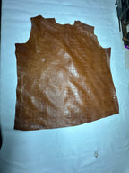 Embossed Cowhide Croc Light Brown Leather