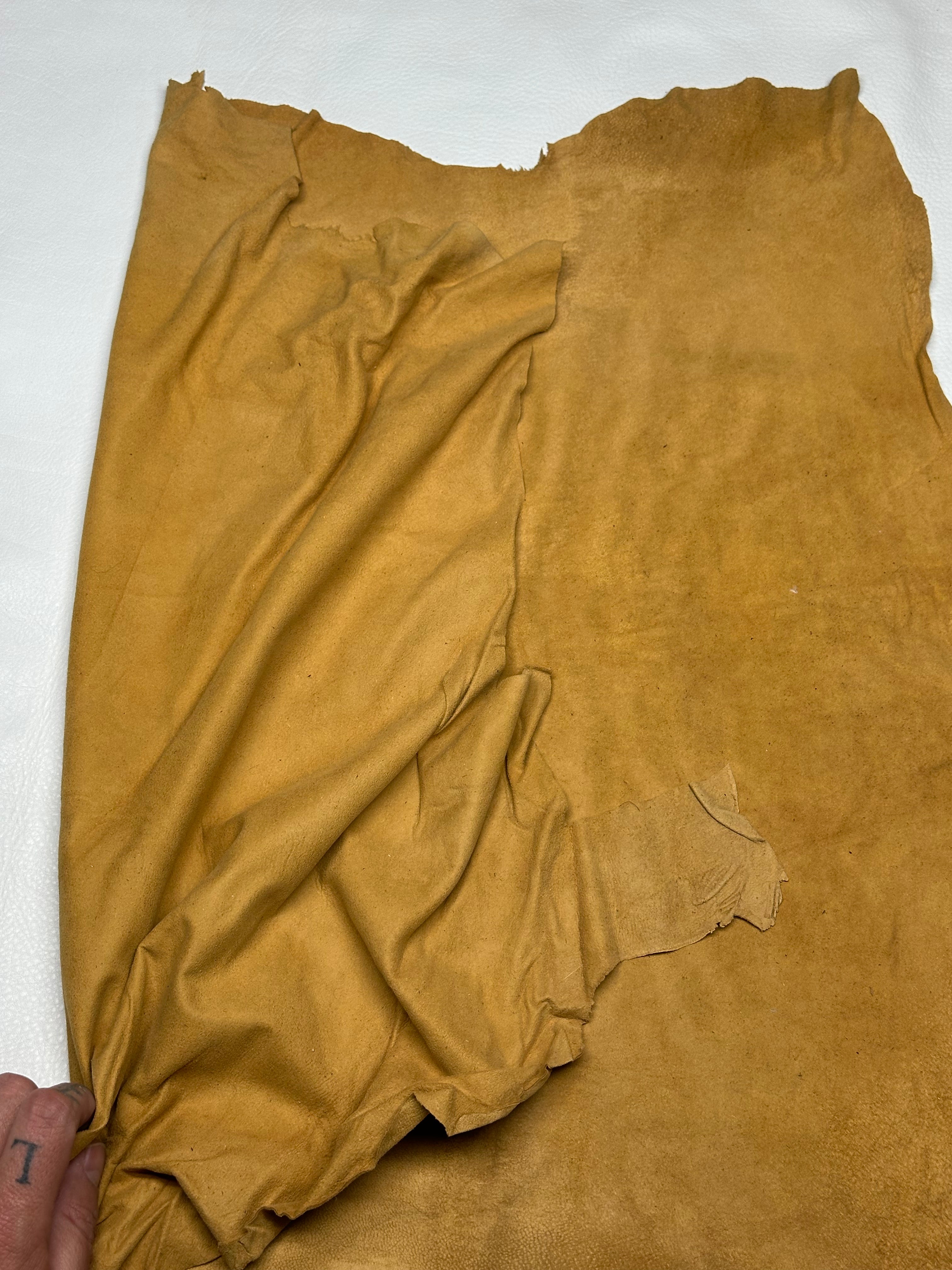 Cowhide Light Brown Suede Leather