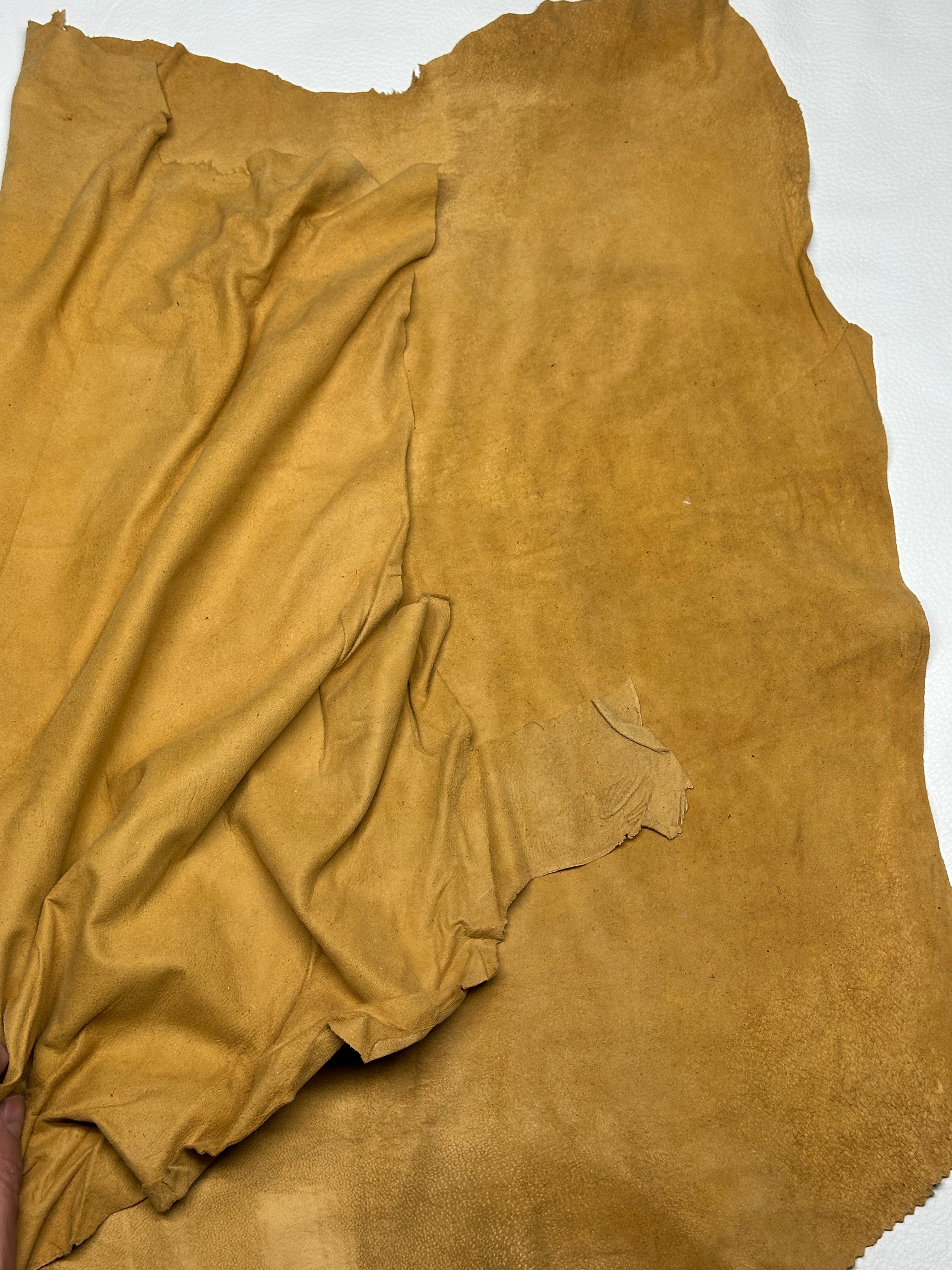 Cowhide Light Brown Suede Leather