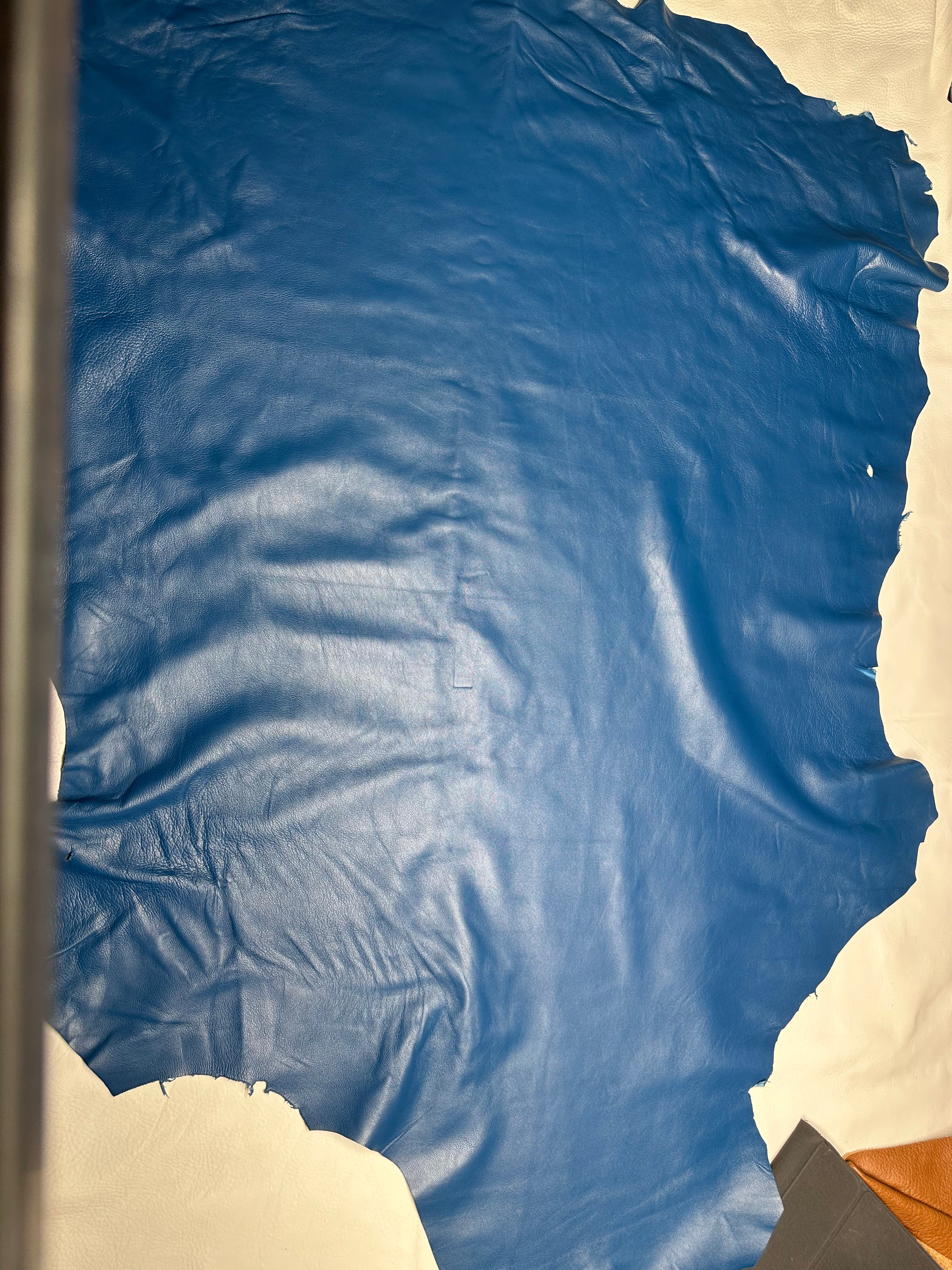 Cowhide Blue Leather