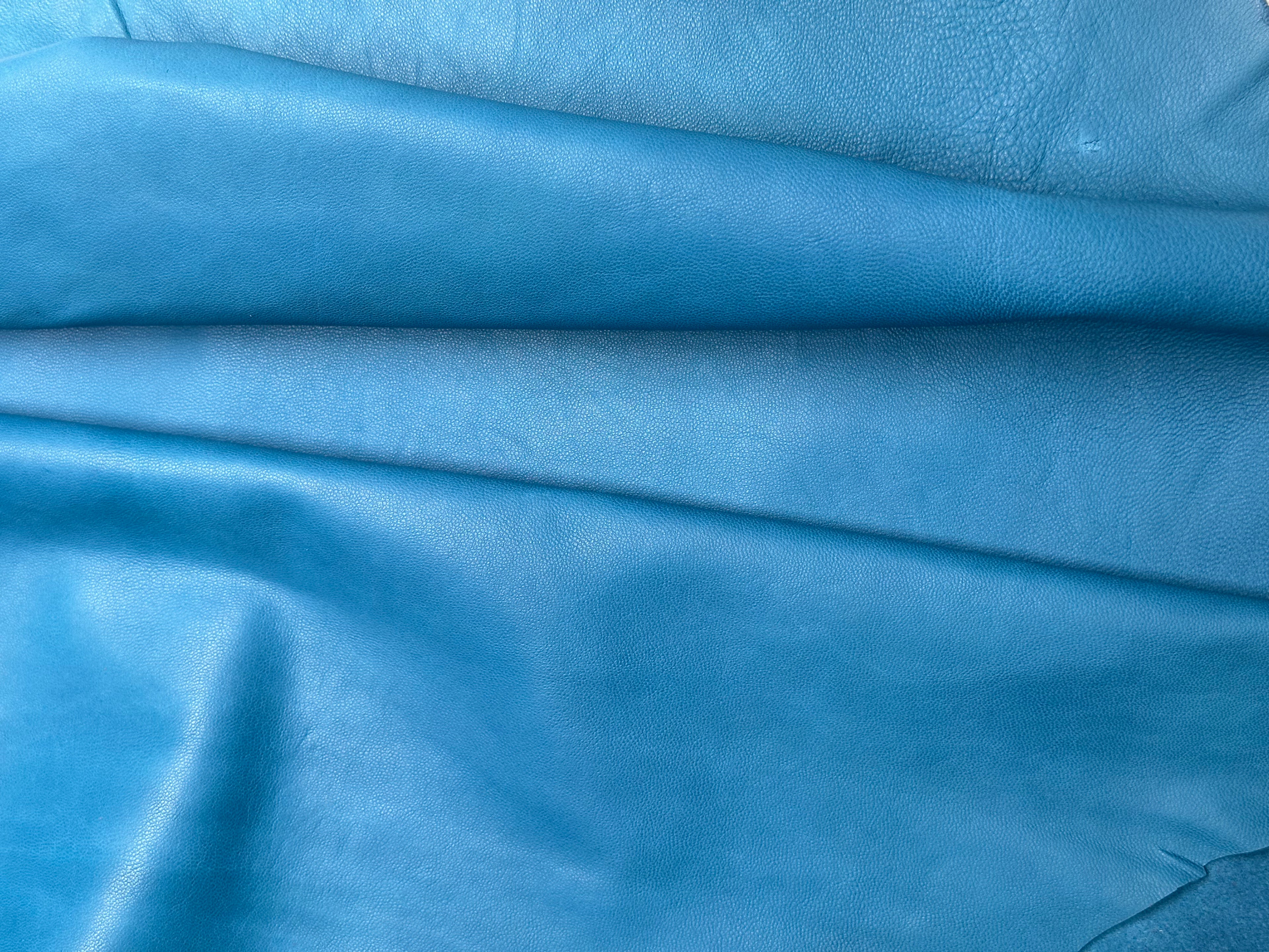 Cowhide Blue Leather