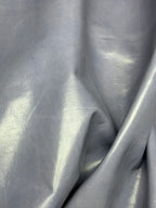 Cowhide Light Blue Silver Metallic Leather