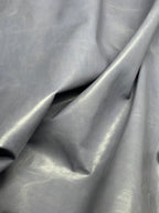 Cowhide Light Blue Silver Metallic Leather