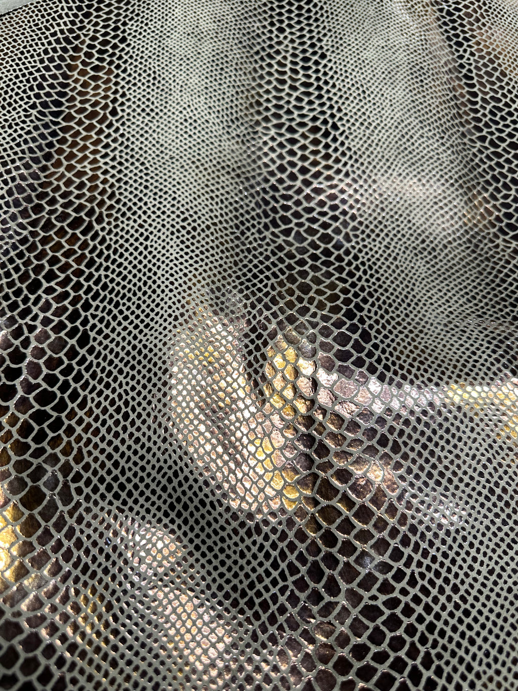 Pig Snake Metallic Pattern Leather