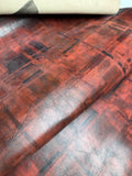 Cowhide Red / black printed Leather