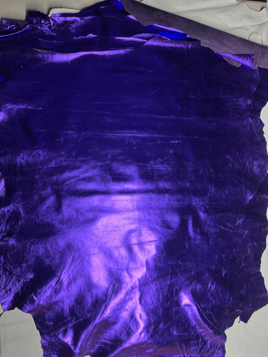 Lambskin Fluorescent Purple Metallic Leather
