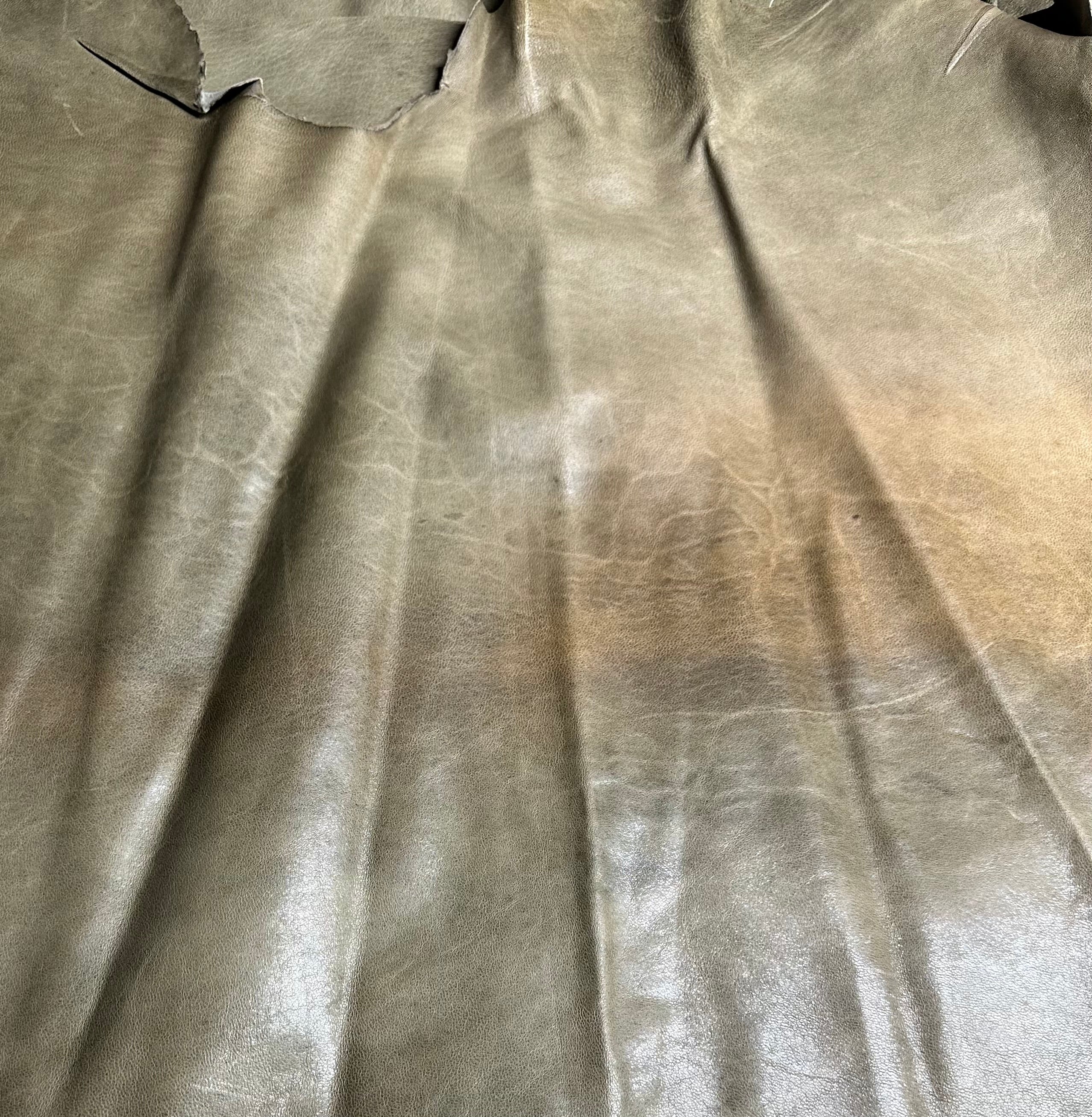 Cowhide Vintage Khaki Brown Leather