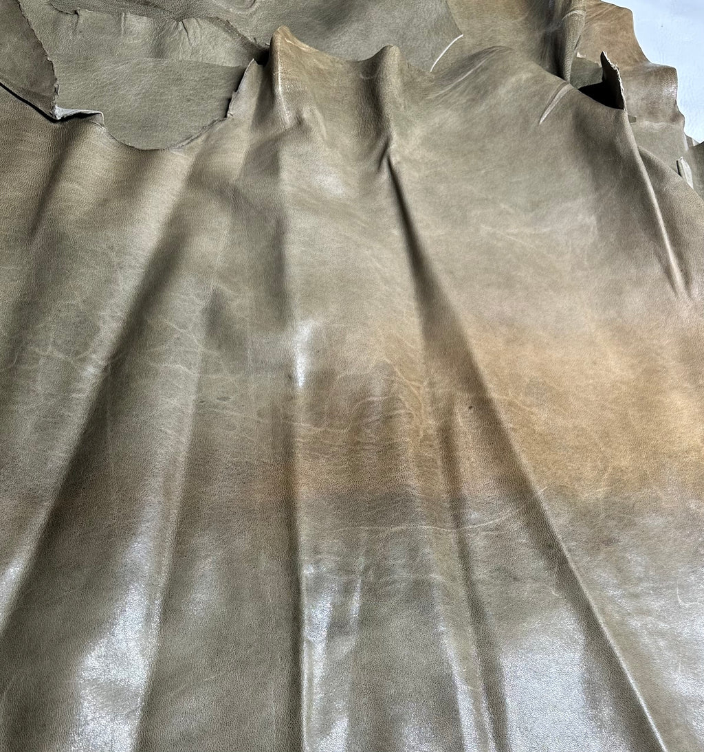 Cowhide Vintage Khaki Brown Leather