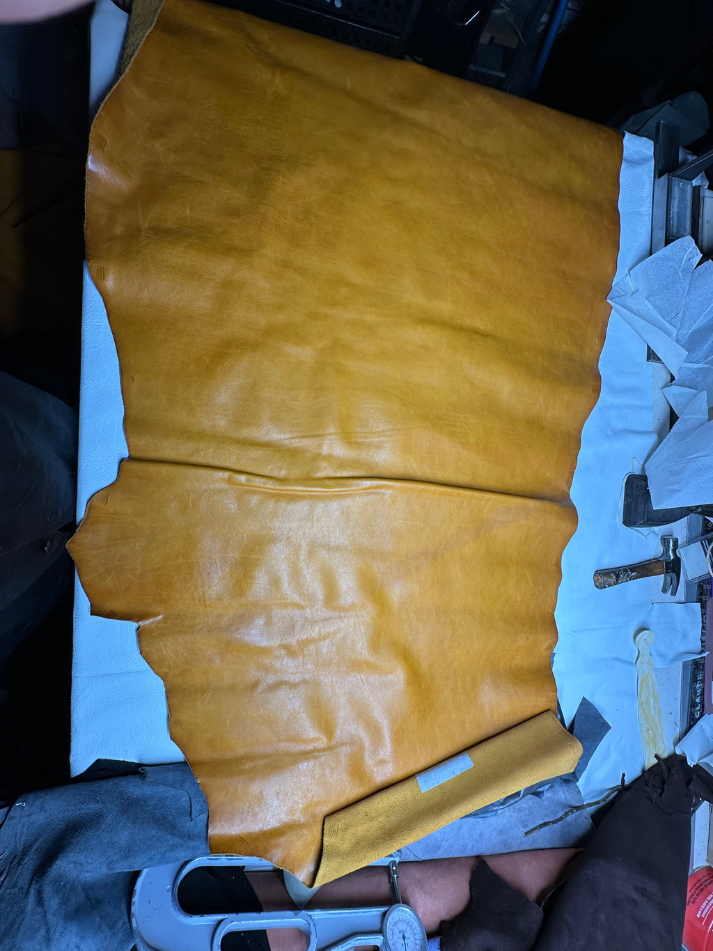 Lambskin Brown Mustard Leather