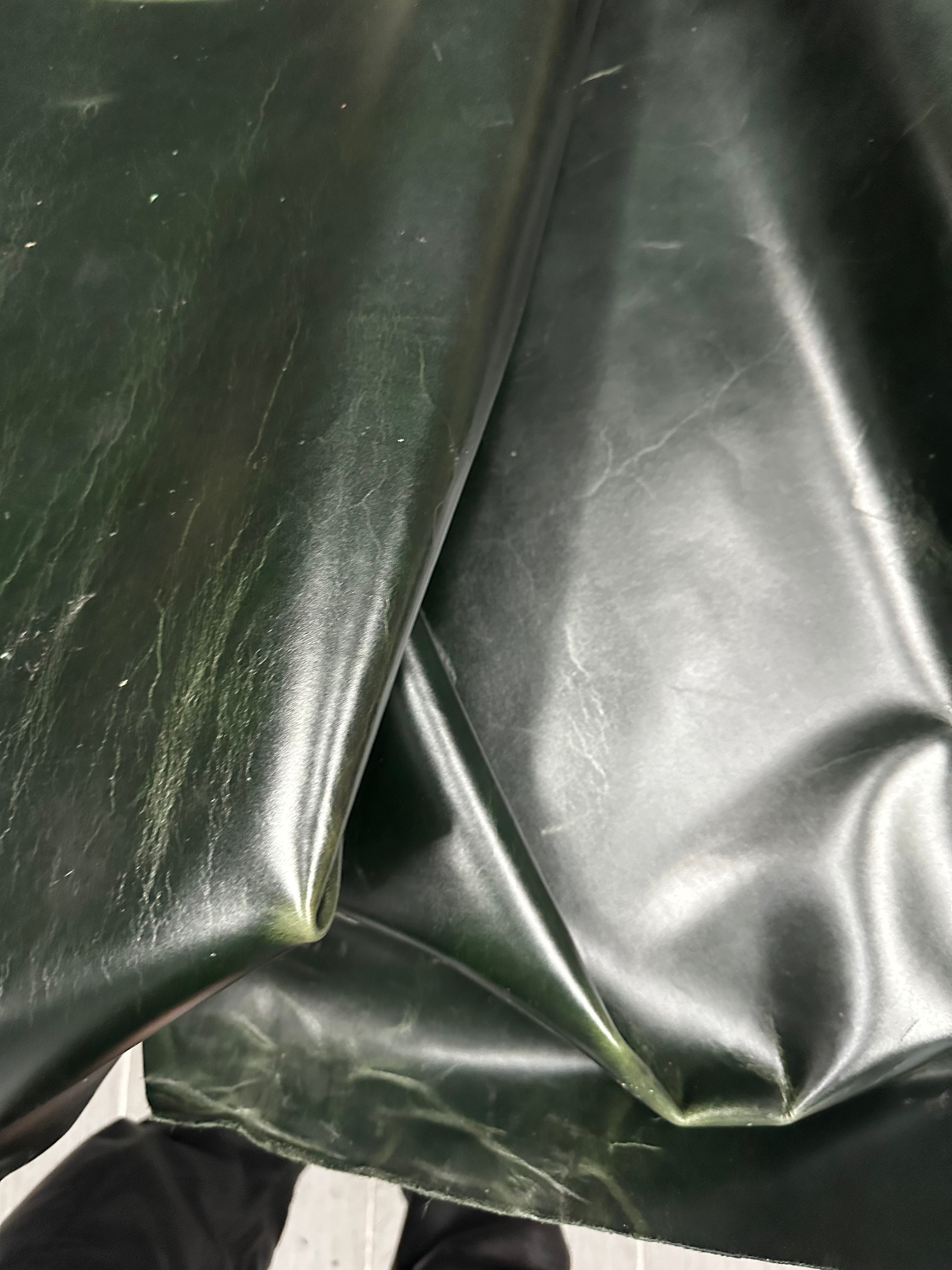 Cowhide Dark Green Leather