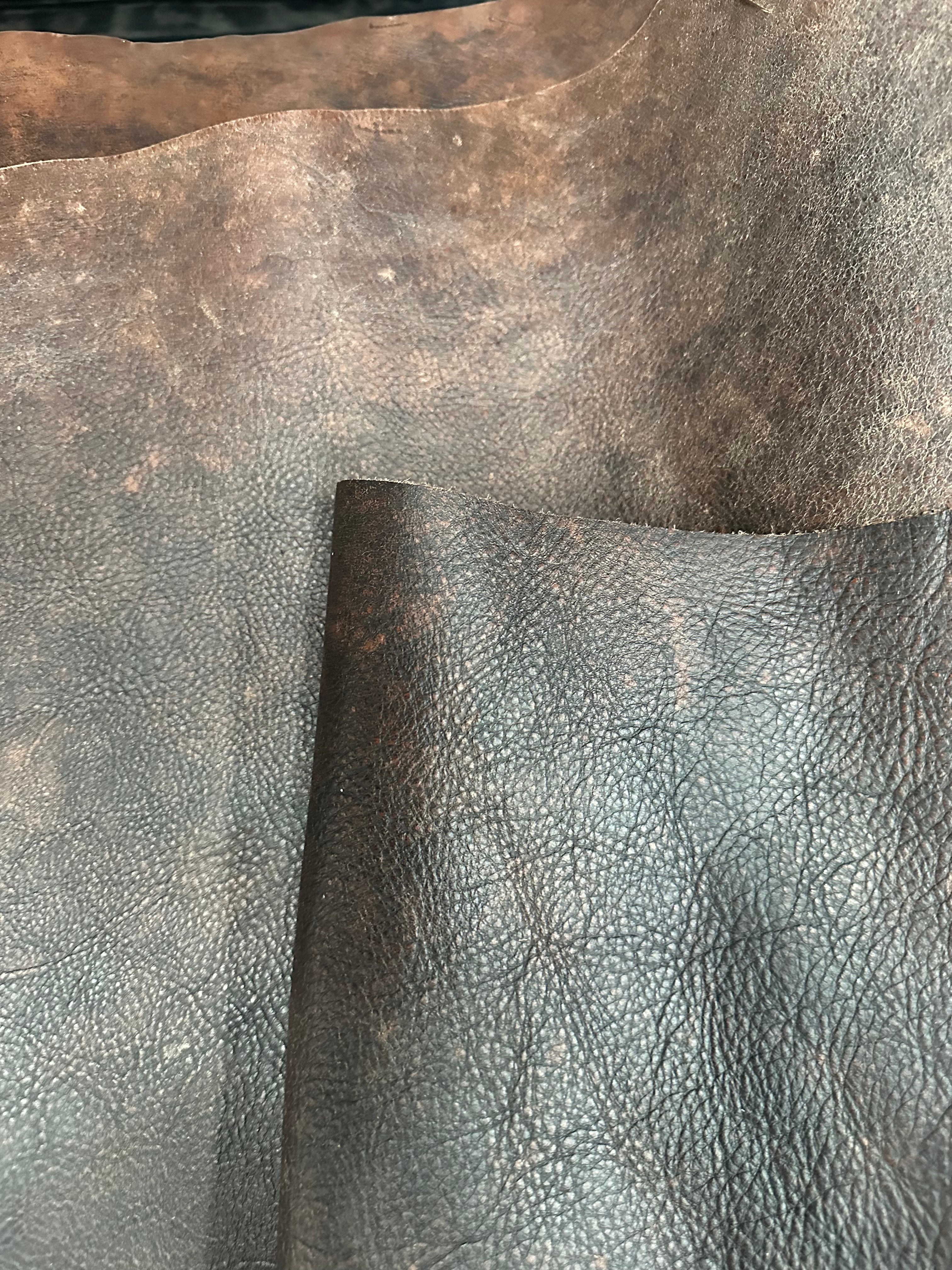 Cowhide brown vintage leather