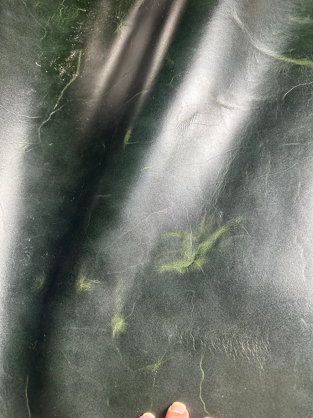 Cowhide Dark Green Leather