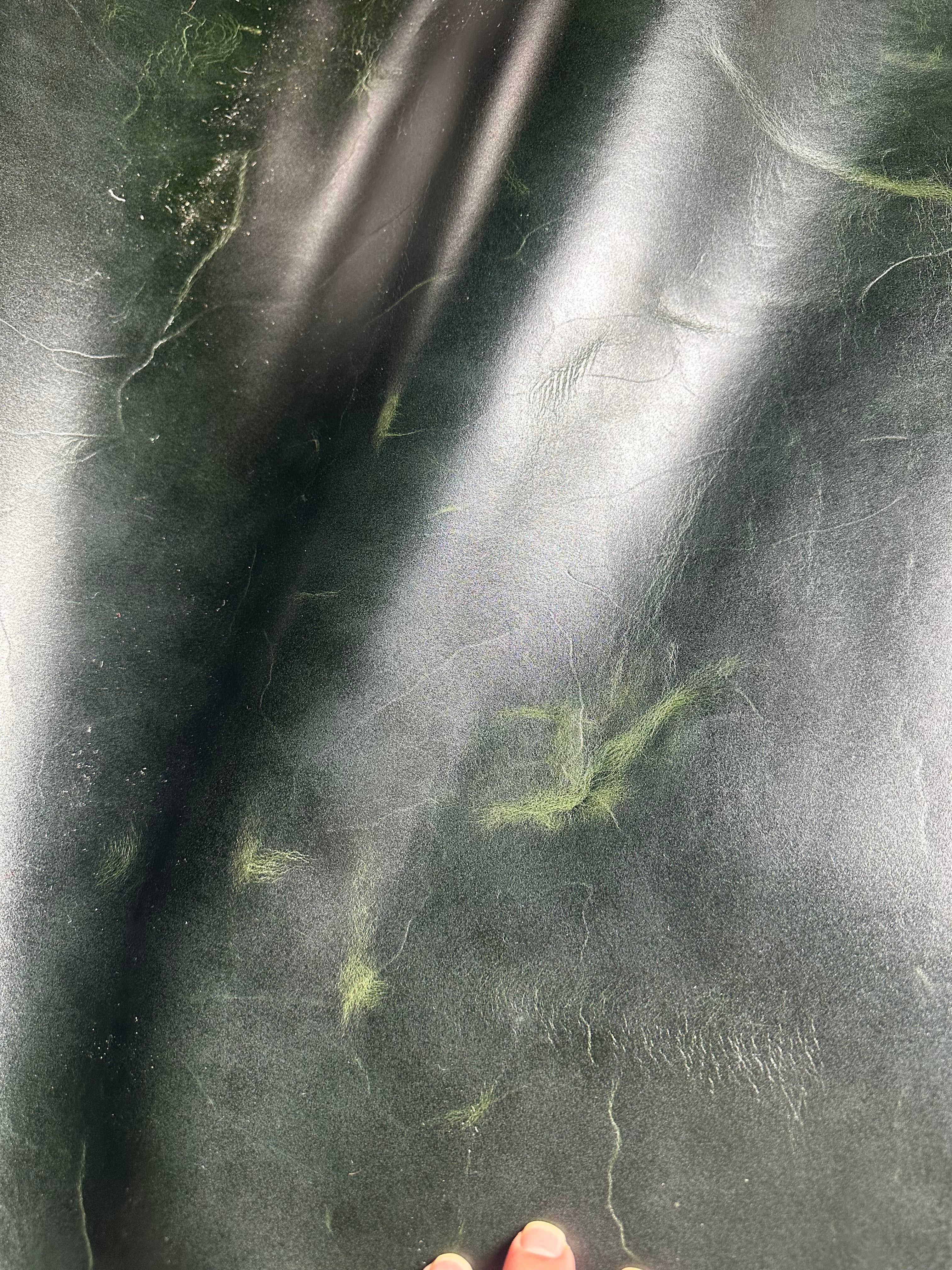 Cowhide Dark Green Leather