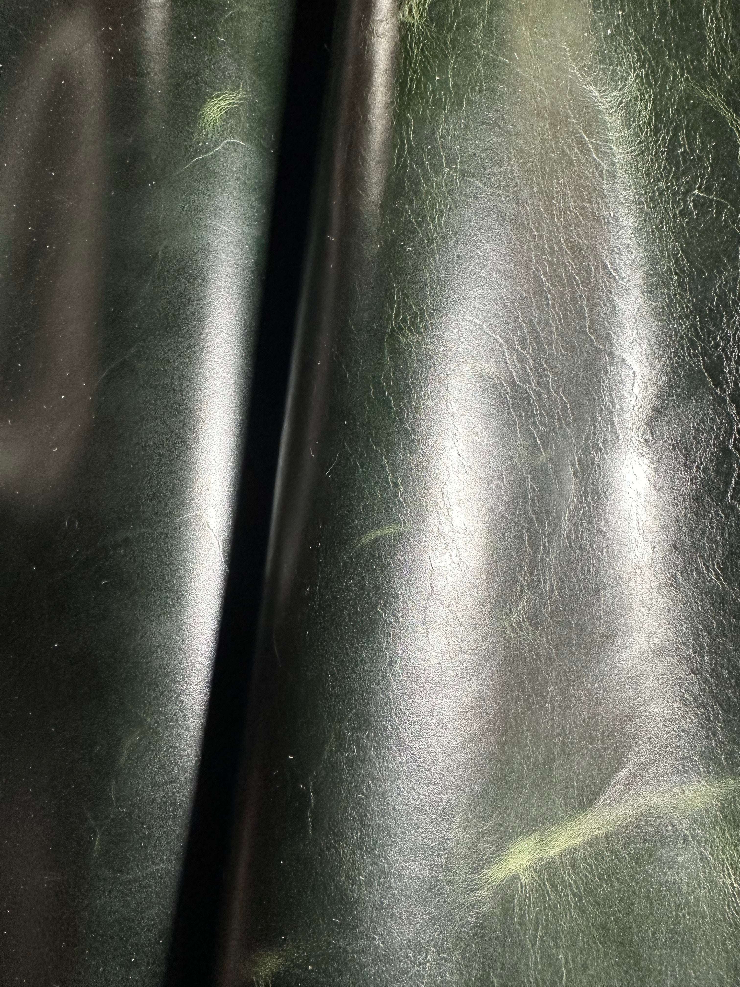 Cowhide Dark Green Leather