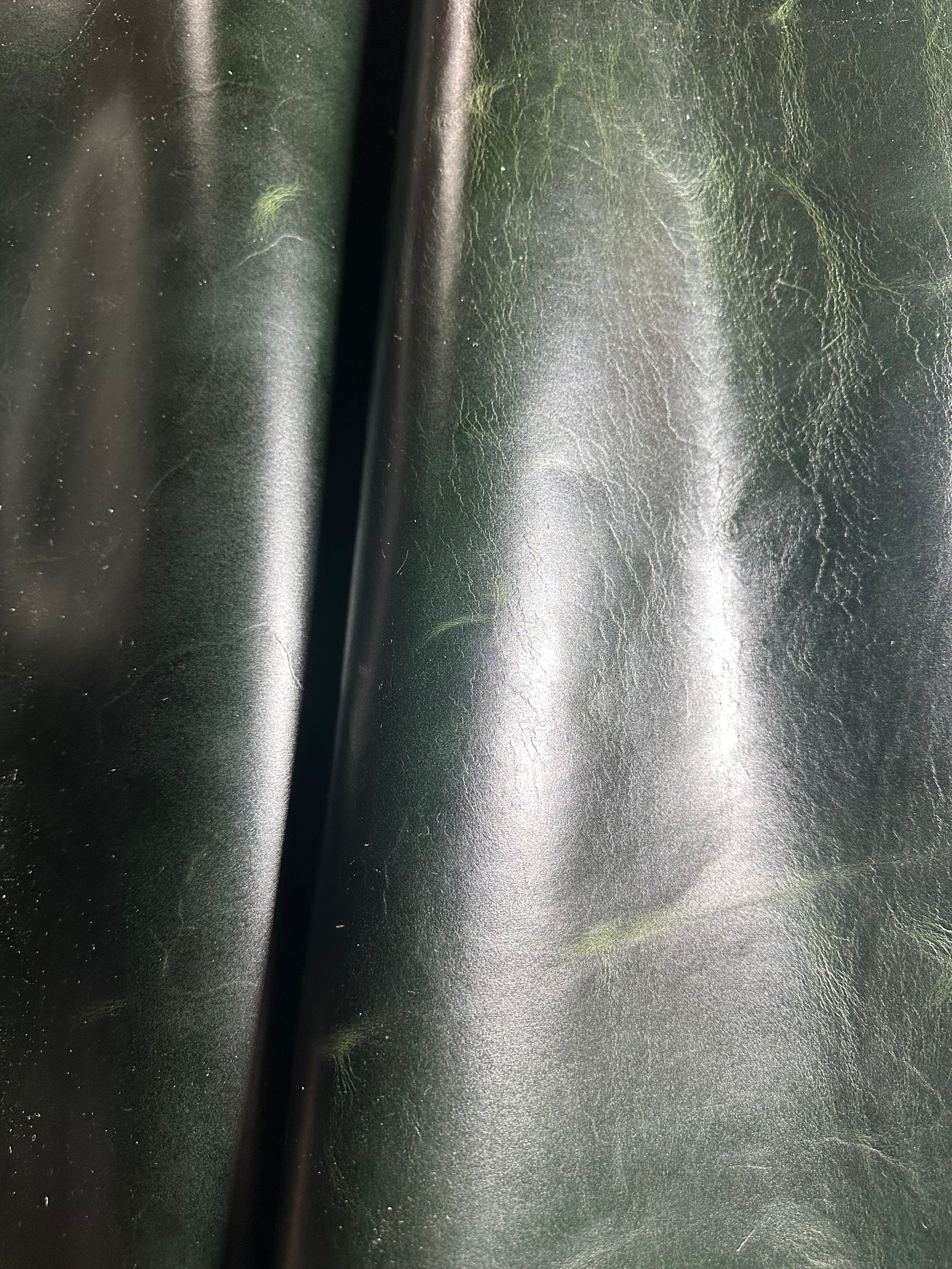 Cowhide Dark Green Leather