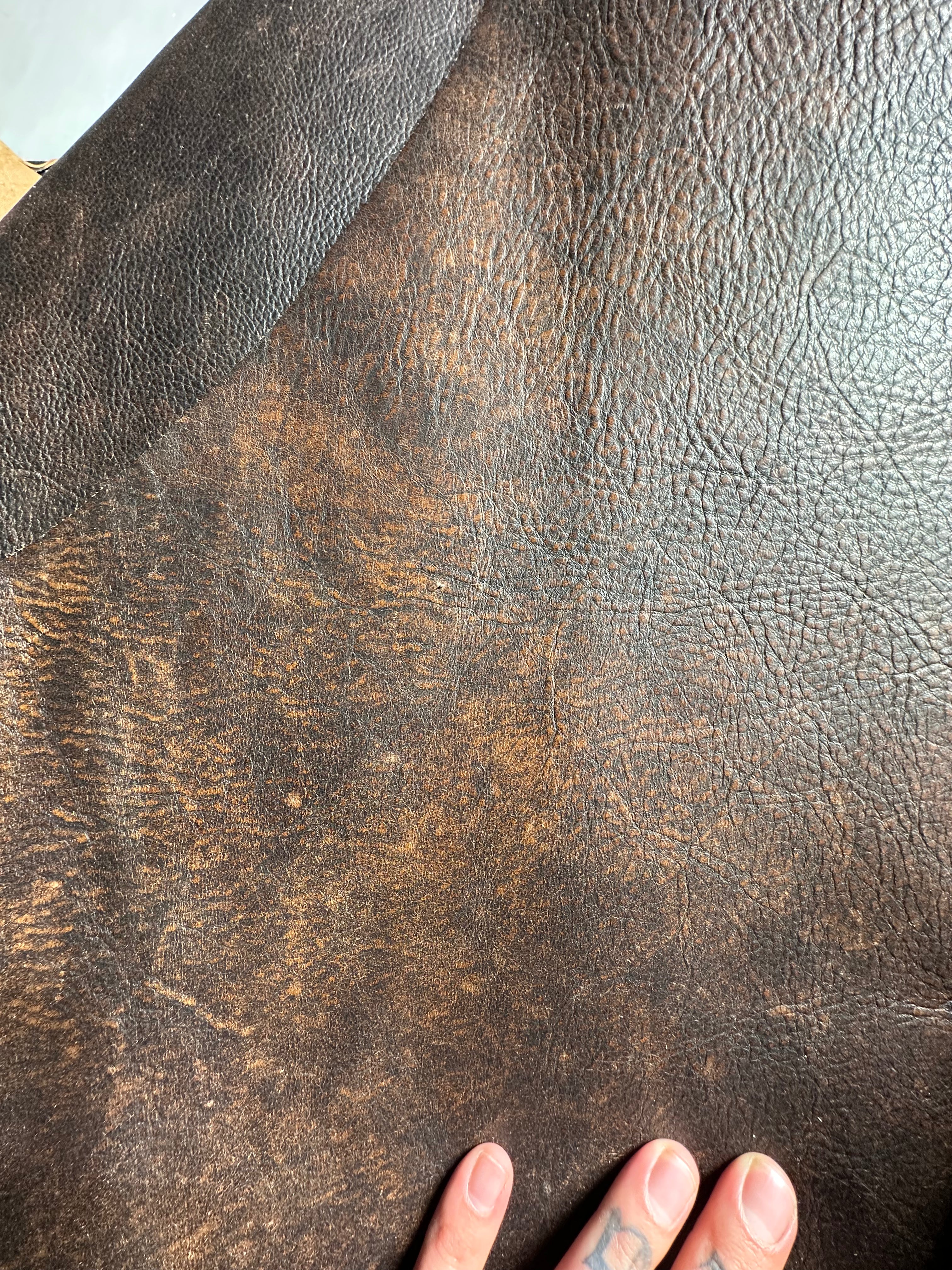 Cowhide brown vintage leather