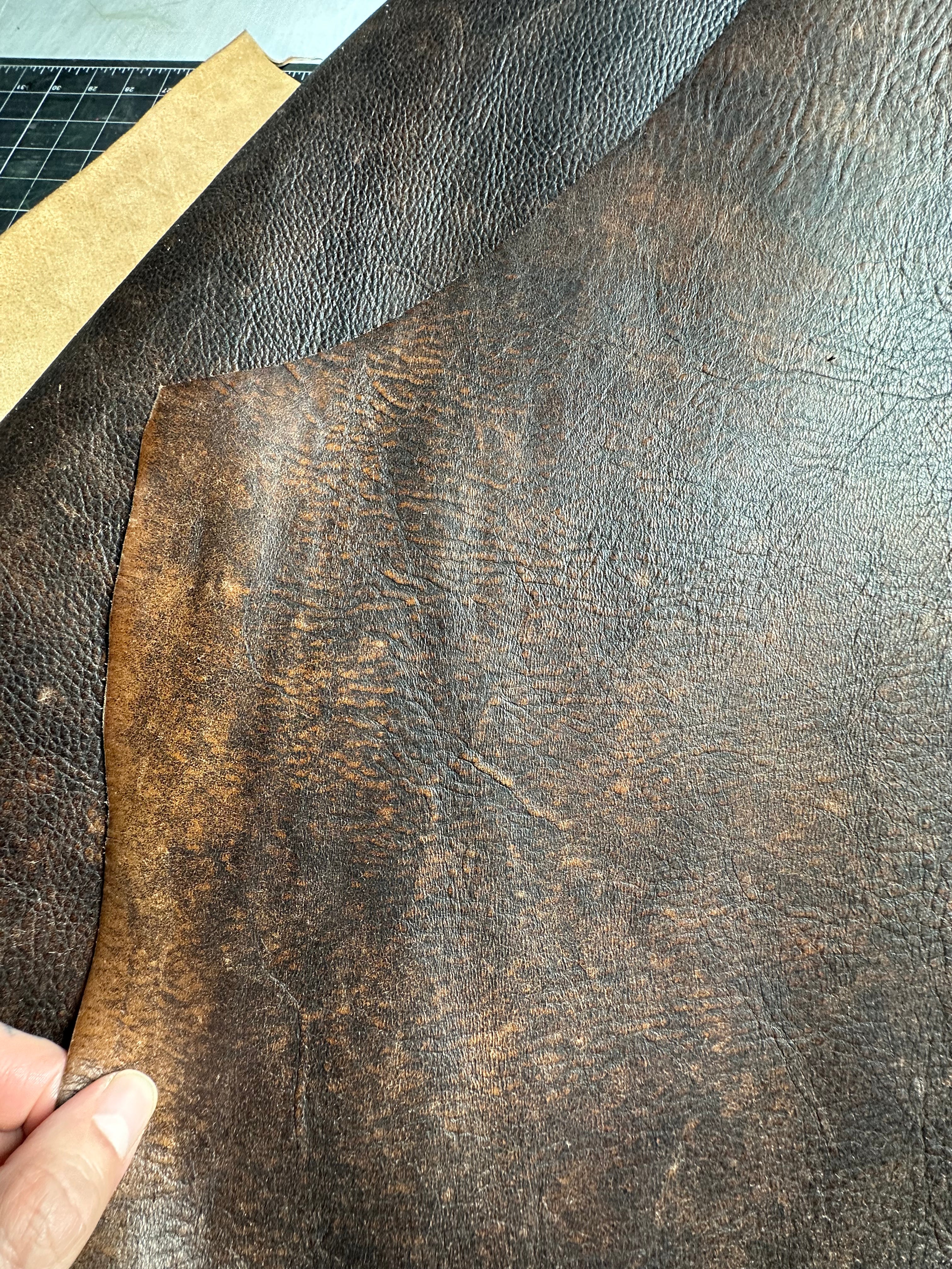 Cowhide brown vintage leather