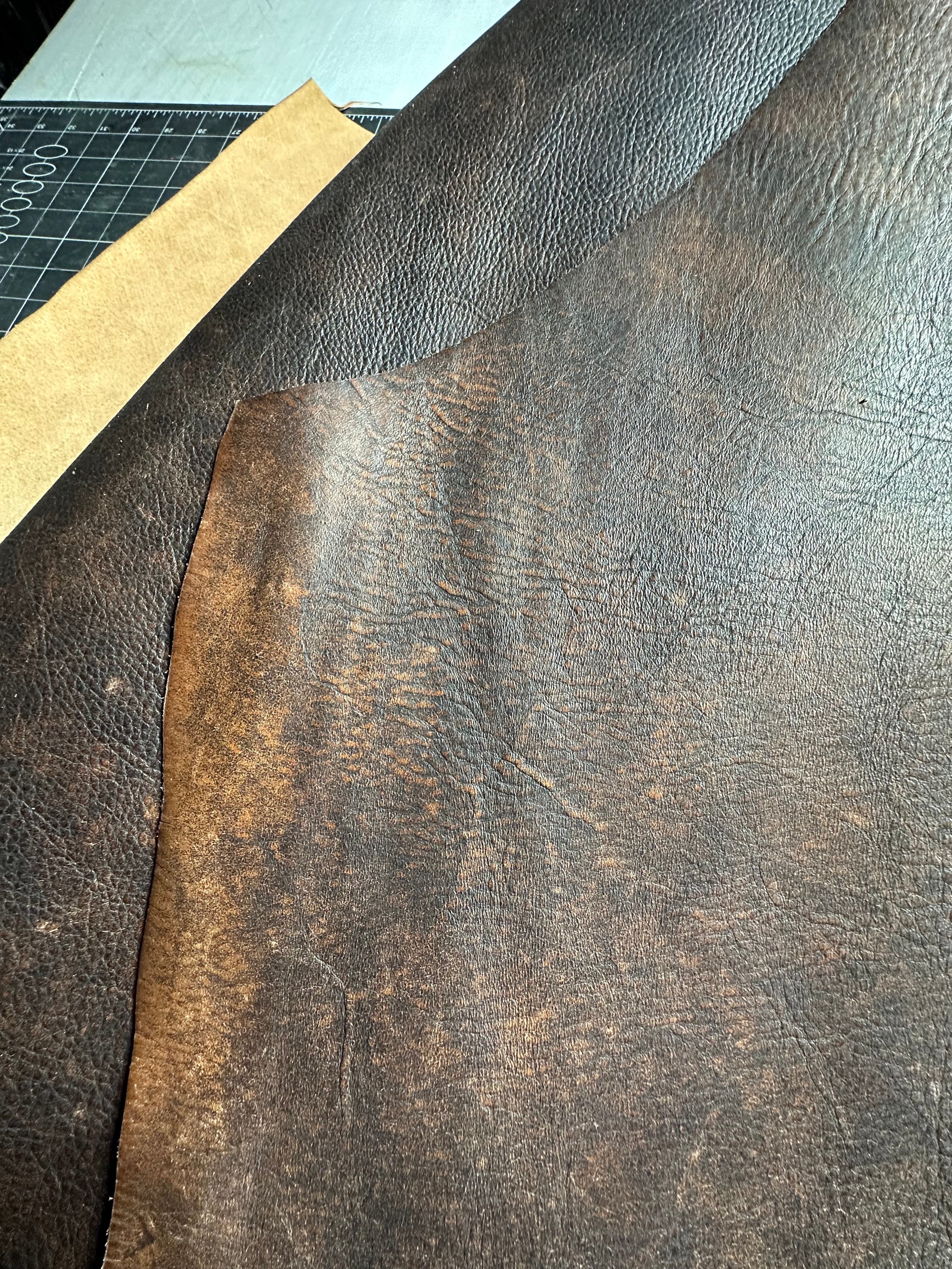 Cowhide brown vintage leather