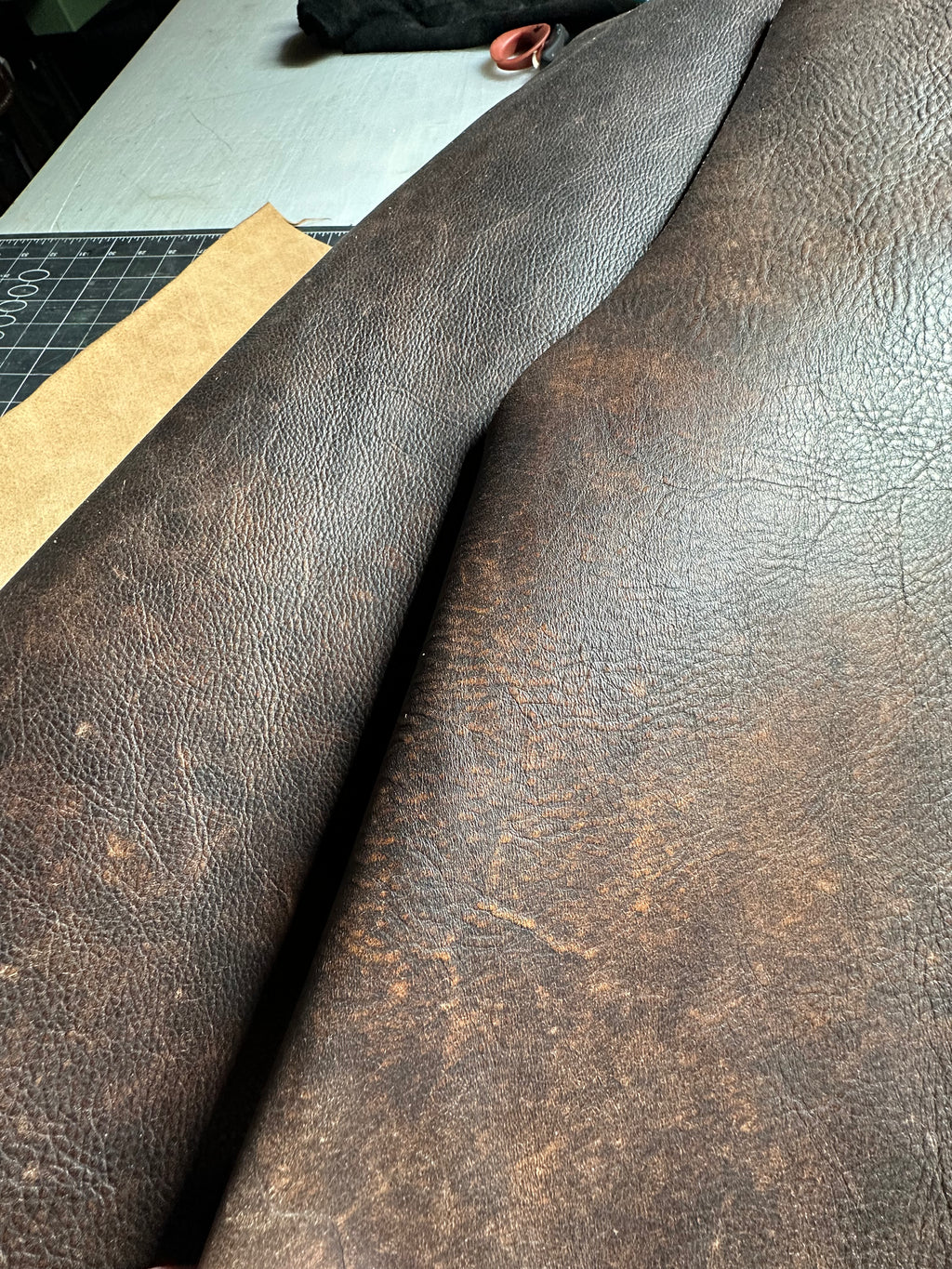 Cowhide brown vintage leather