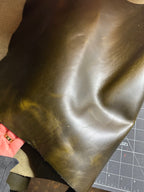 Cowhide Dark Olive Green Leather
