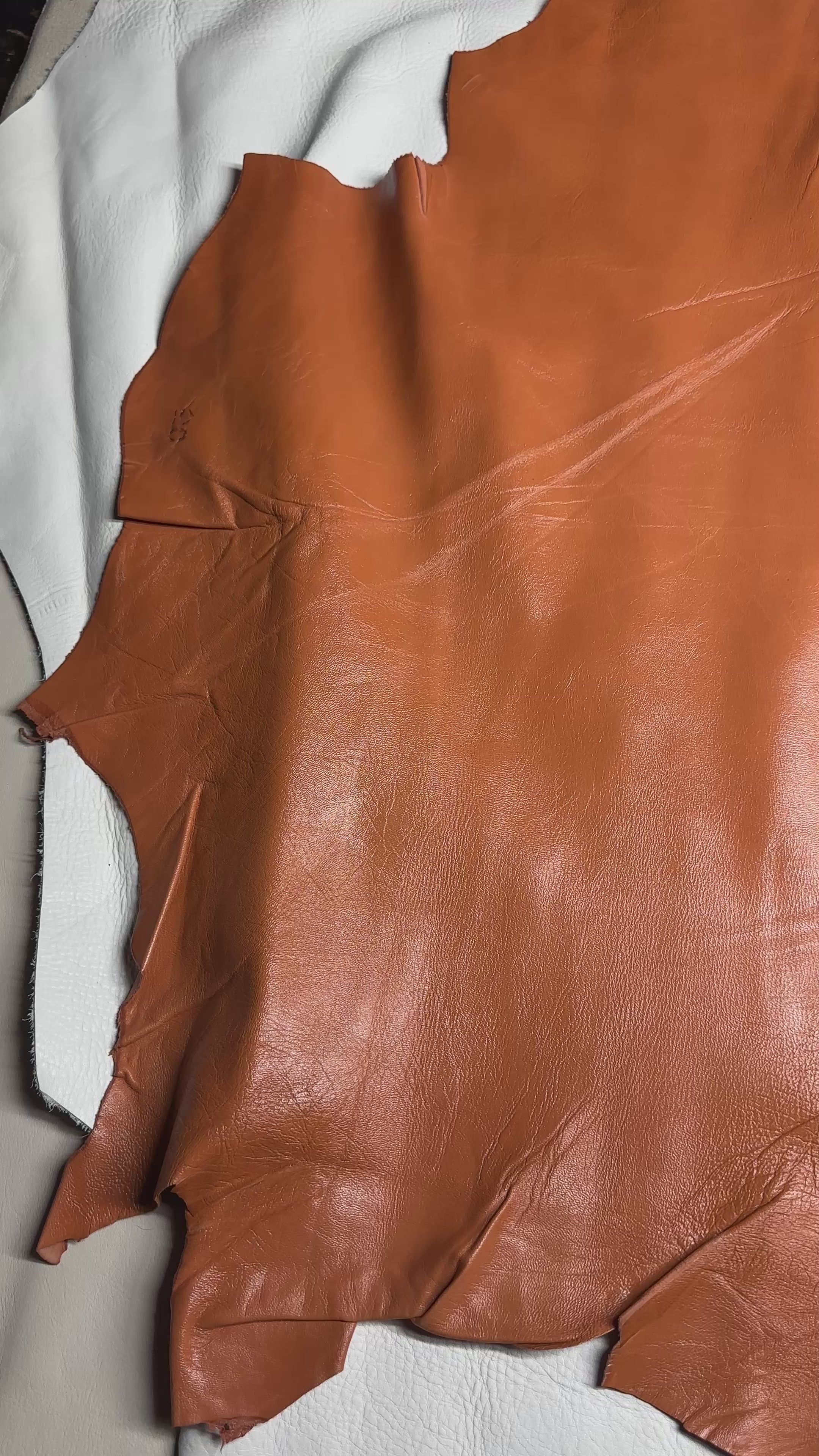 Cowhide orange Brown Leather