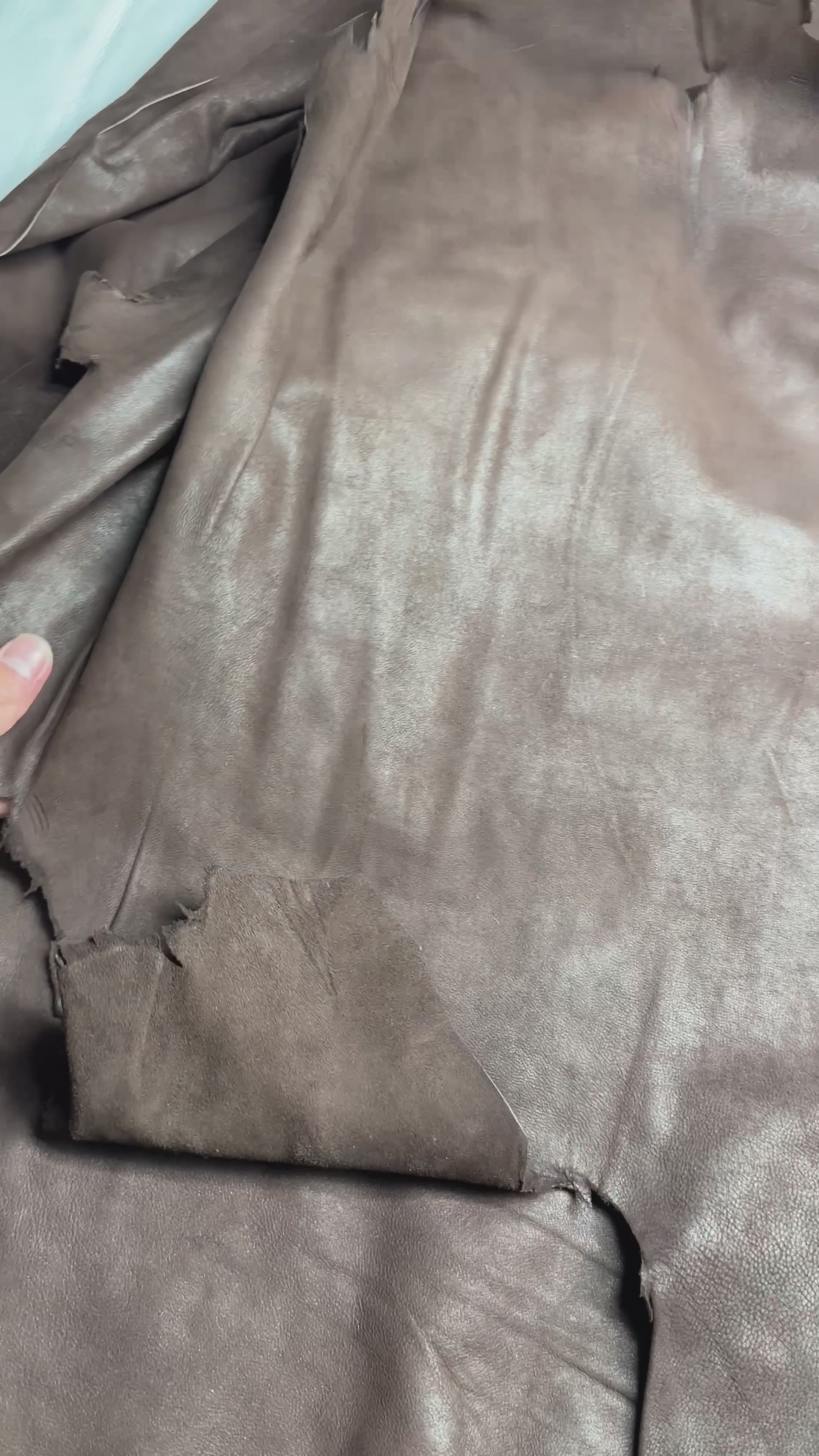 Lambskin Suede with Shining Brown Chocolate Leather
