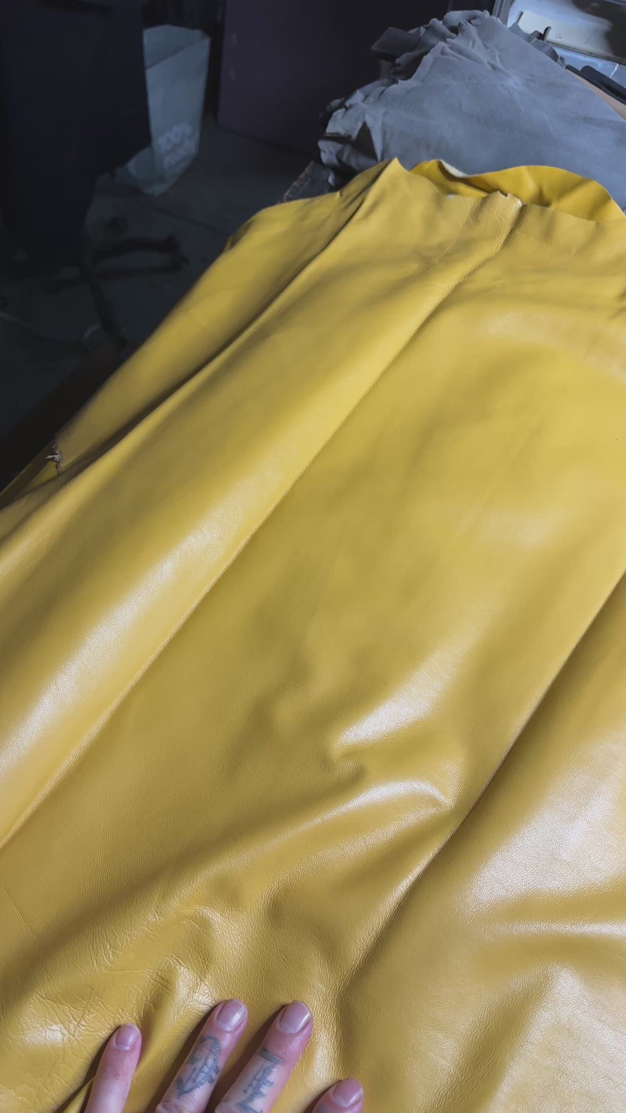 Lambskin Yellow Leather