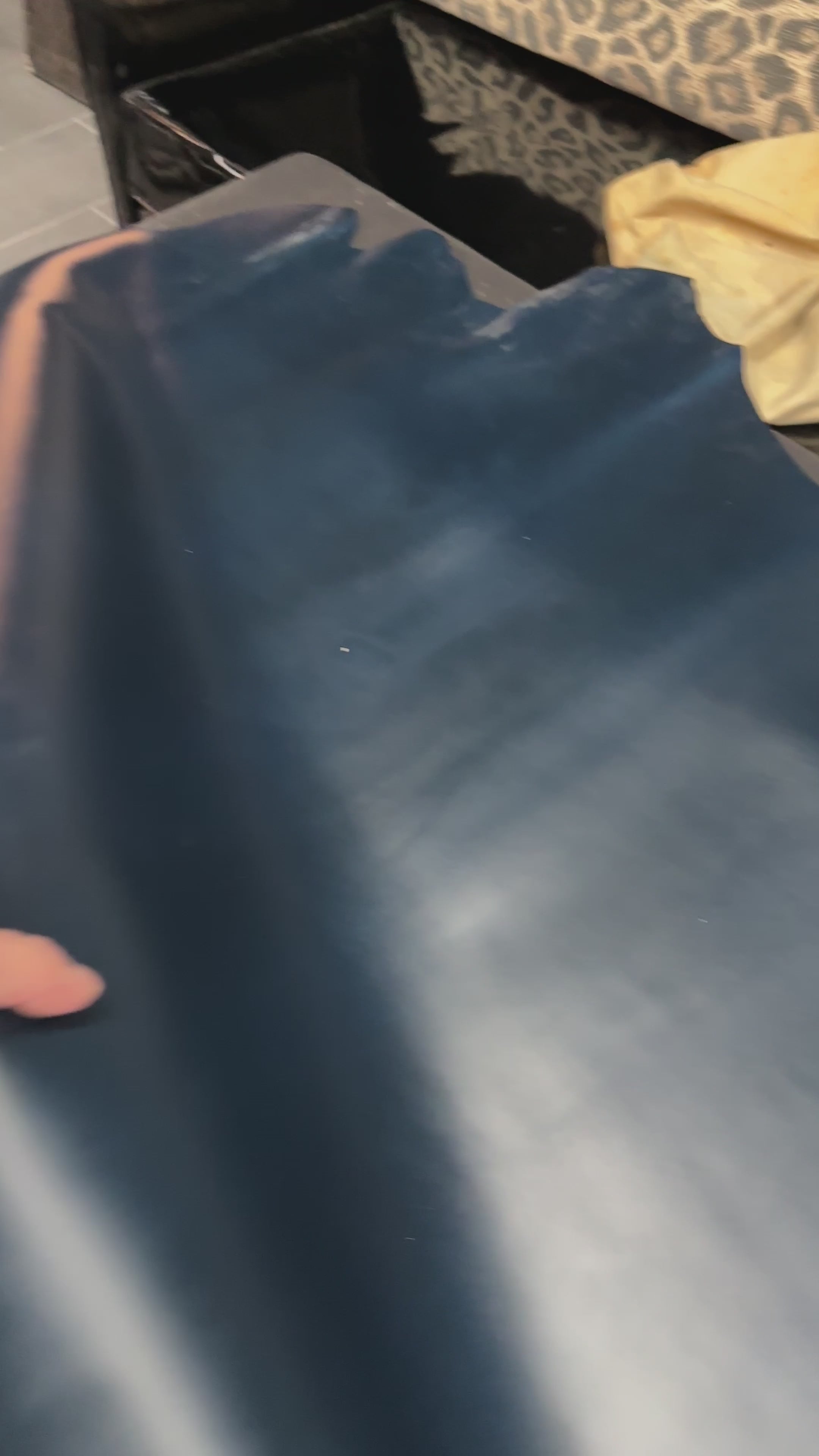 Cowhide blue Leather