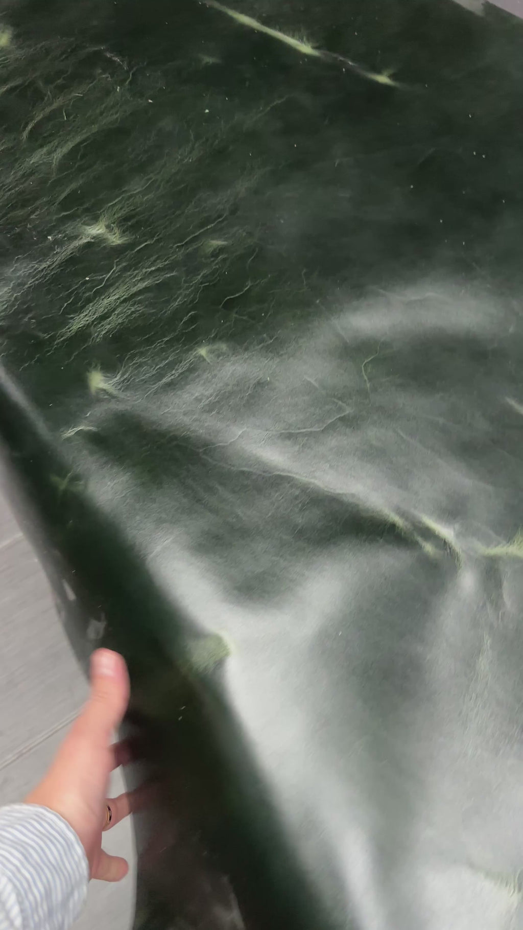 Cowhide Dark Green Leather