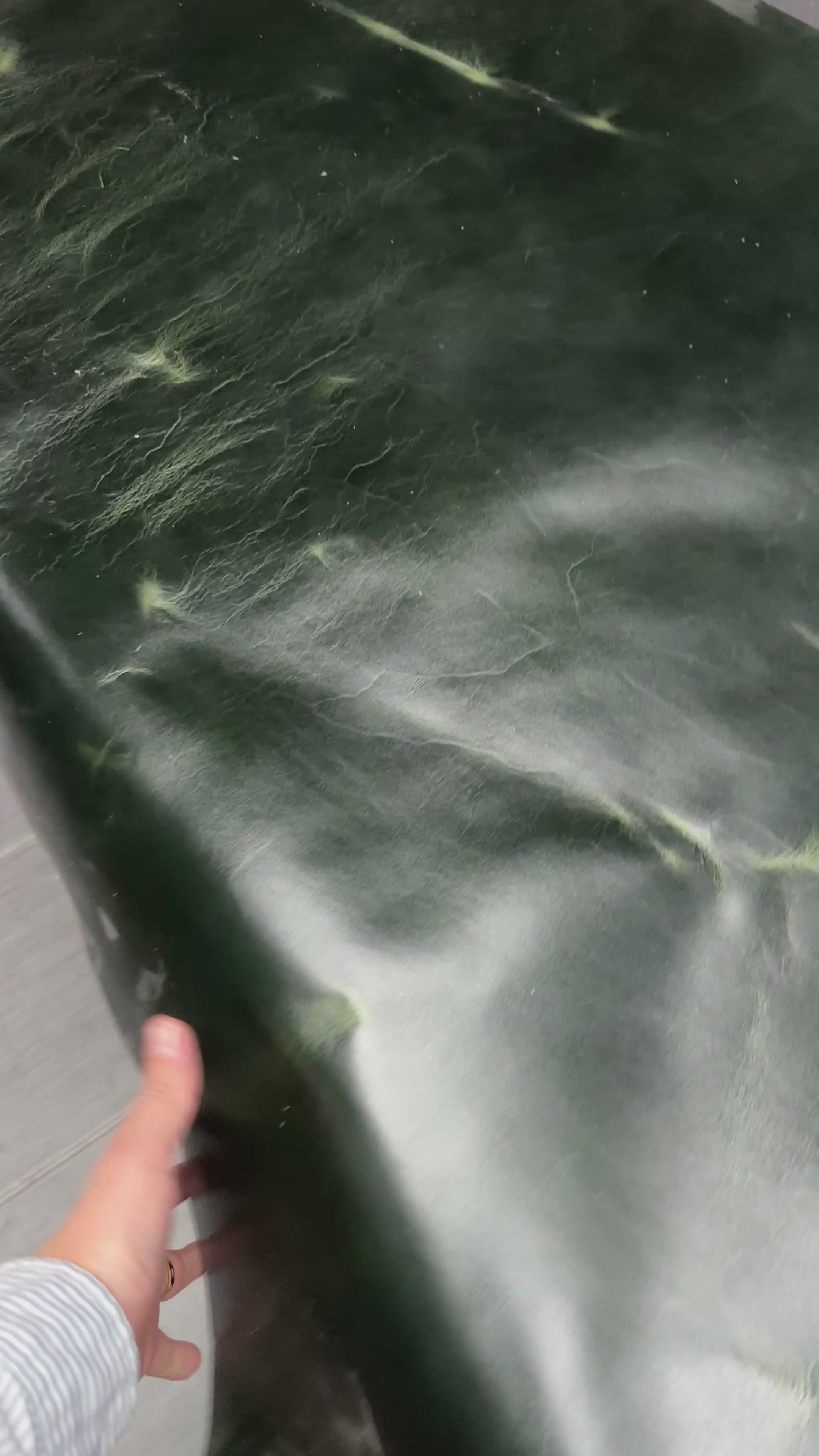 Cowhide Dark Green Leather