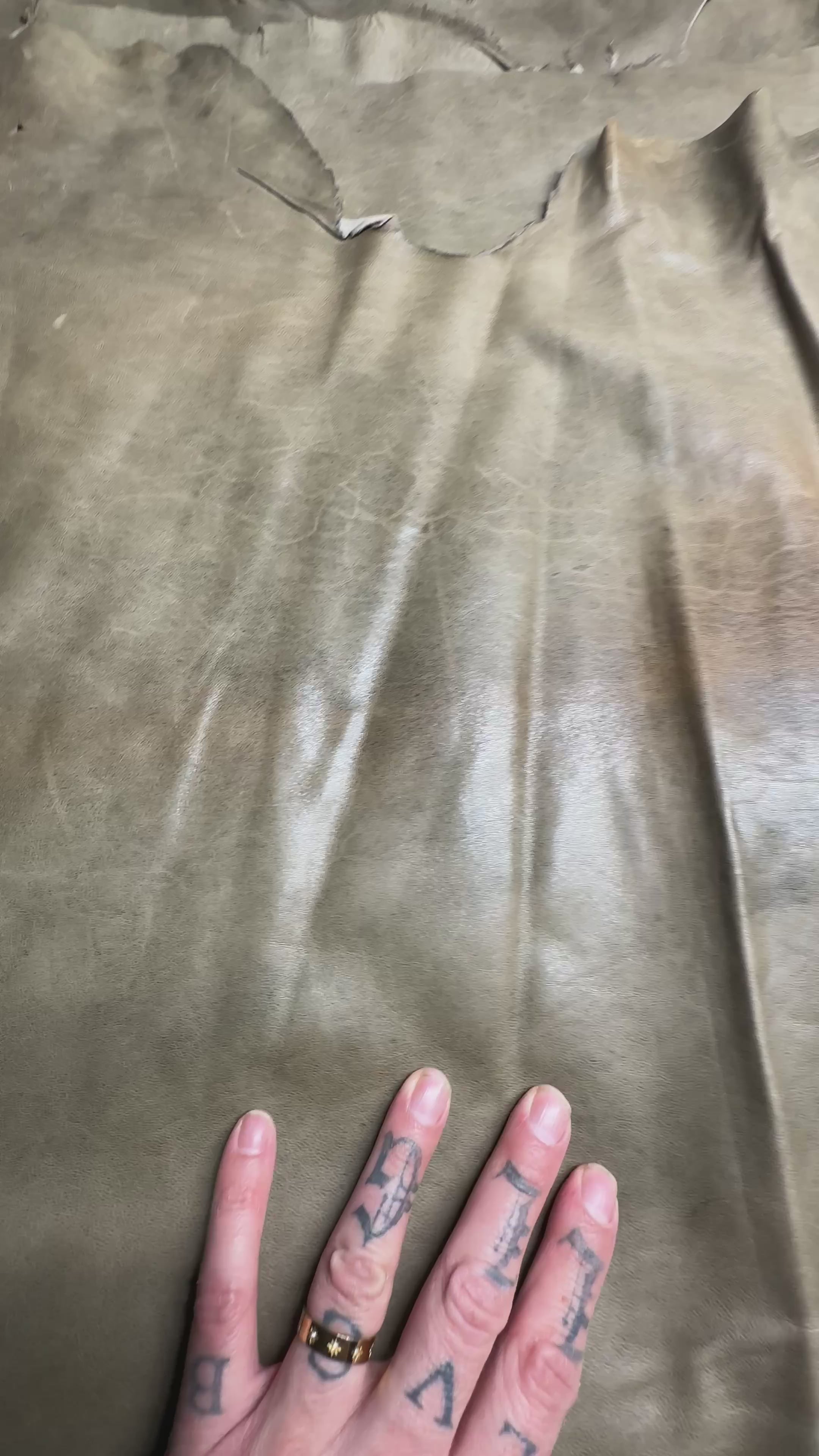 Cowhide Vintage Khaki Brown Leather